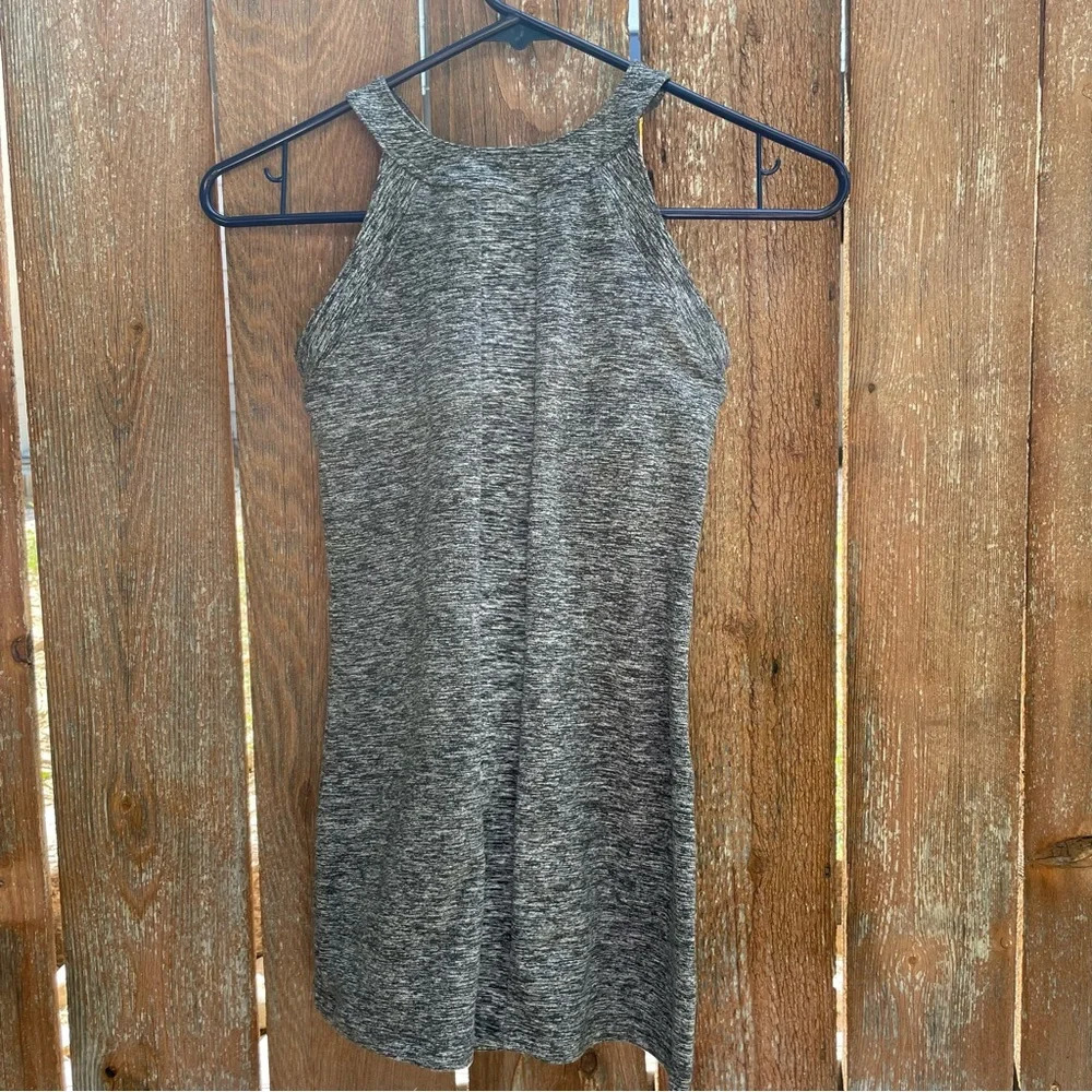 GRACE Women’s RacerBack Fitted Tank Top Shelf Bra Gym Shirt Size XS Grey